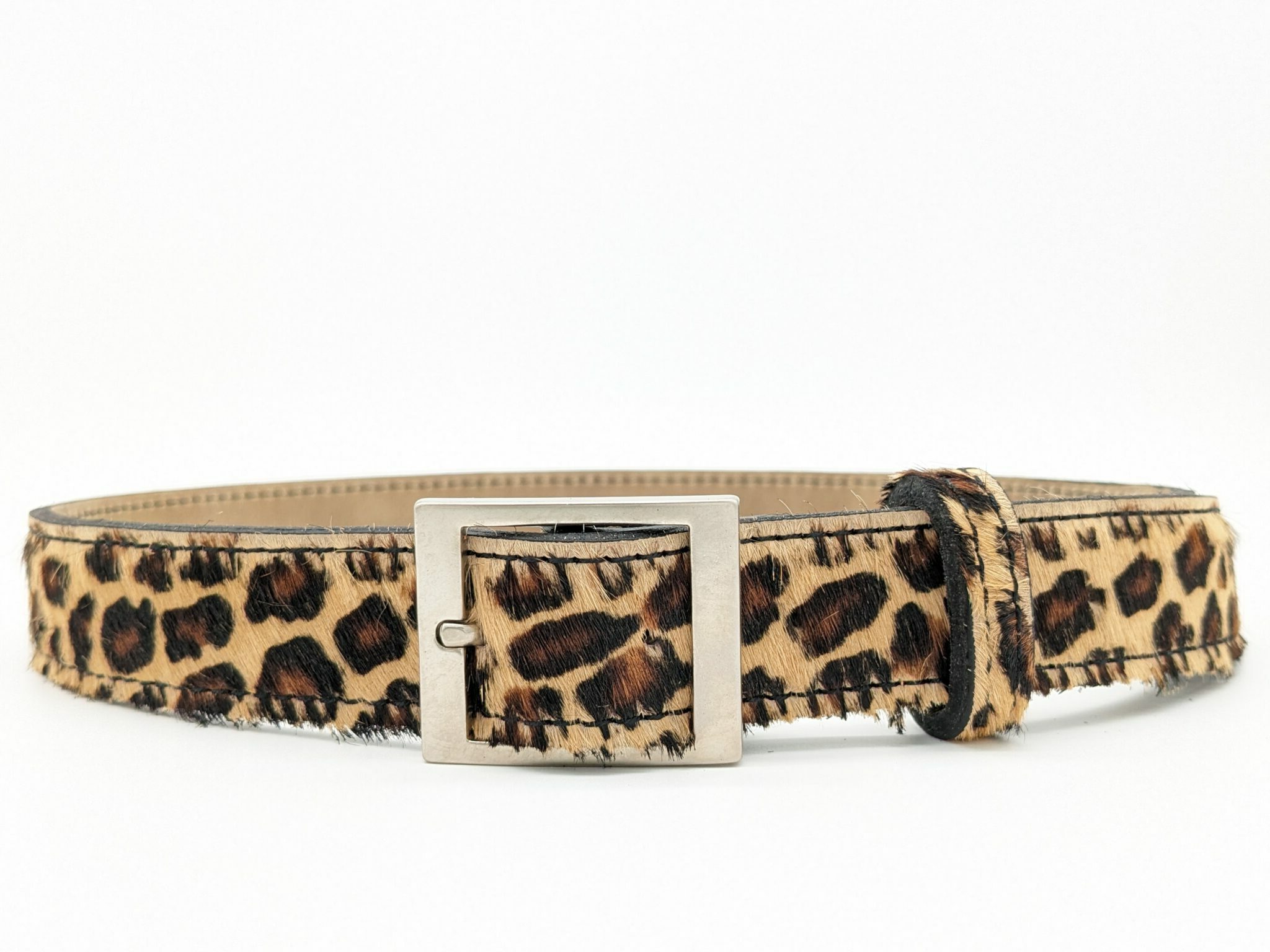 ceinture imprimée poils léopard