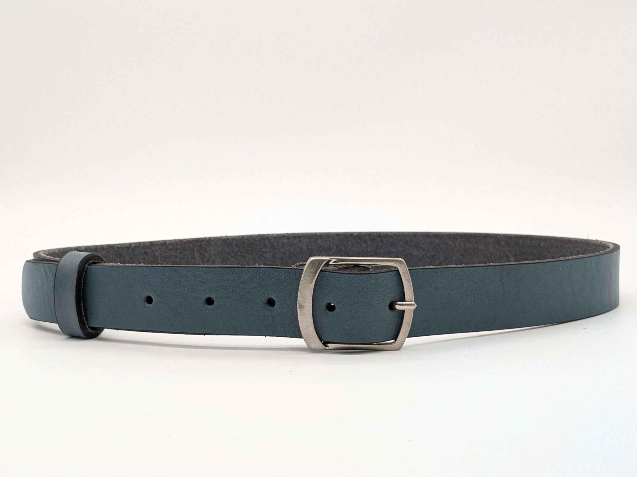 ceinture fine cuir bleu marine