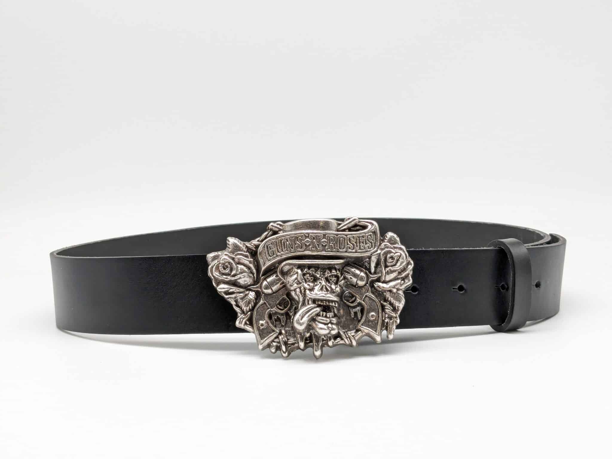 Ceinture large noire boucle gun's n roses