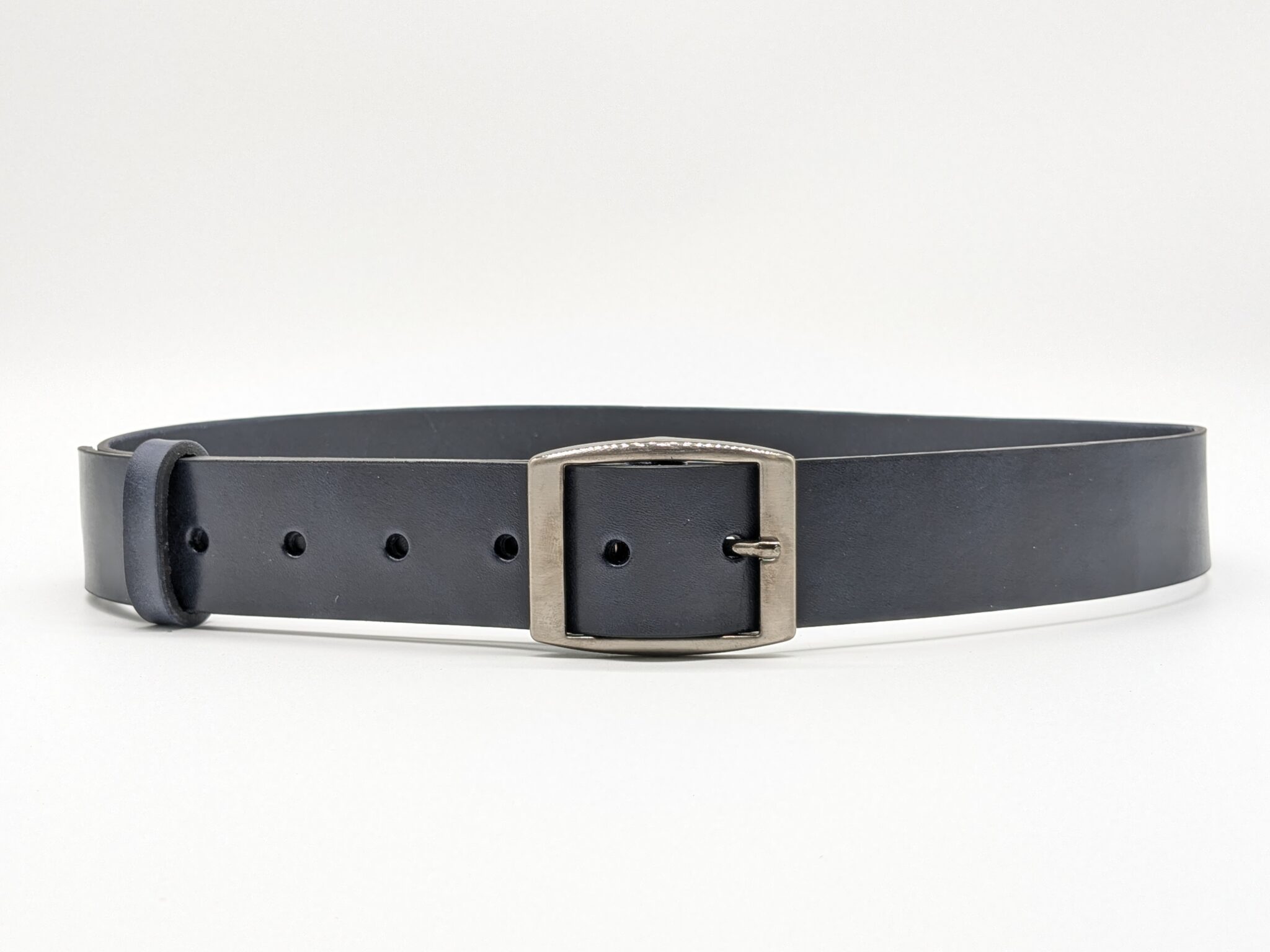 ceinture bleu marine en cuir de vachette