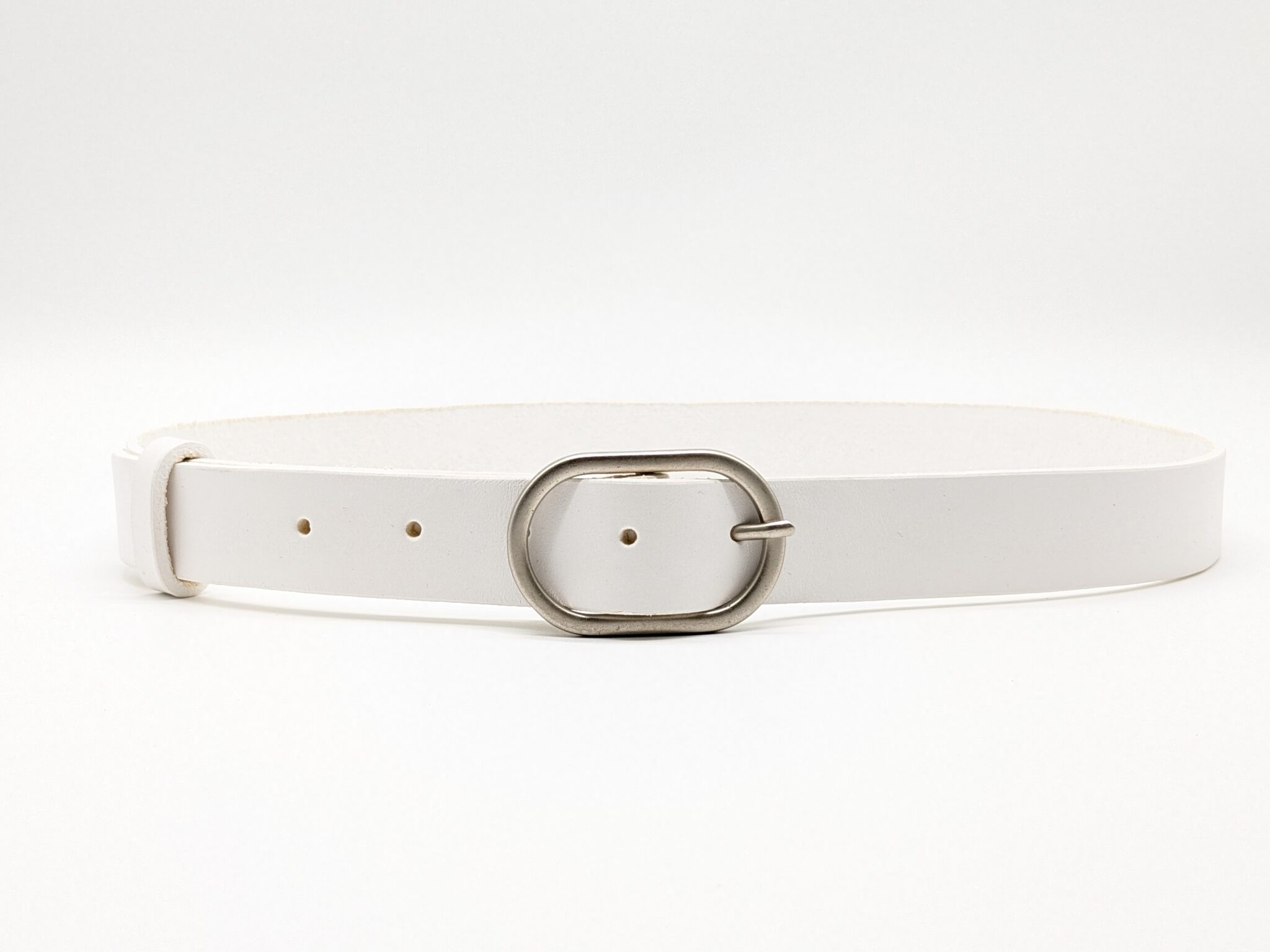 ceinture blanche en cuir de vachette