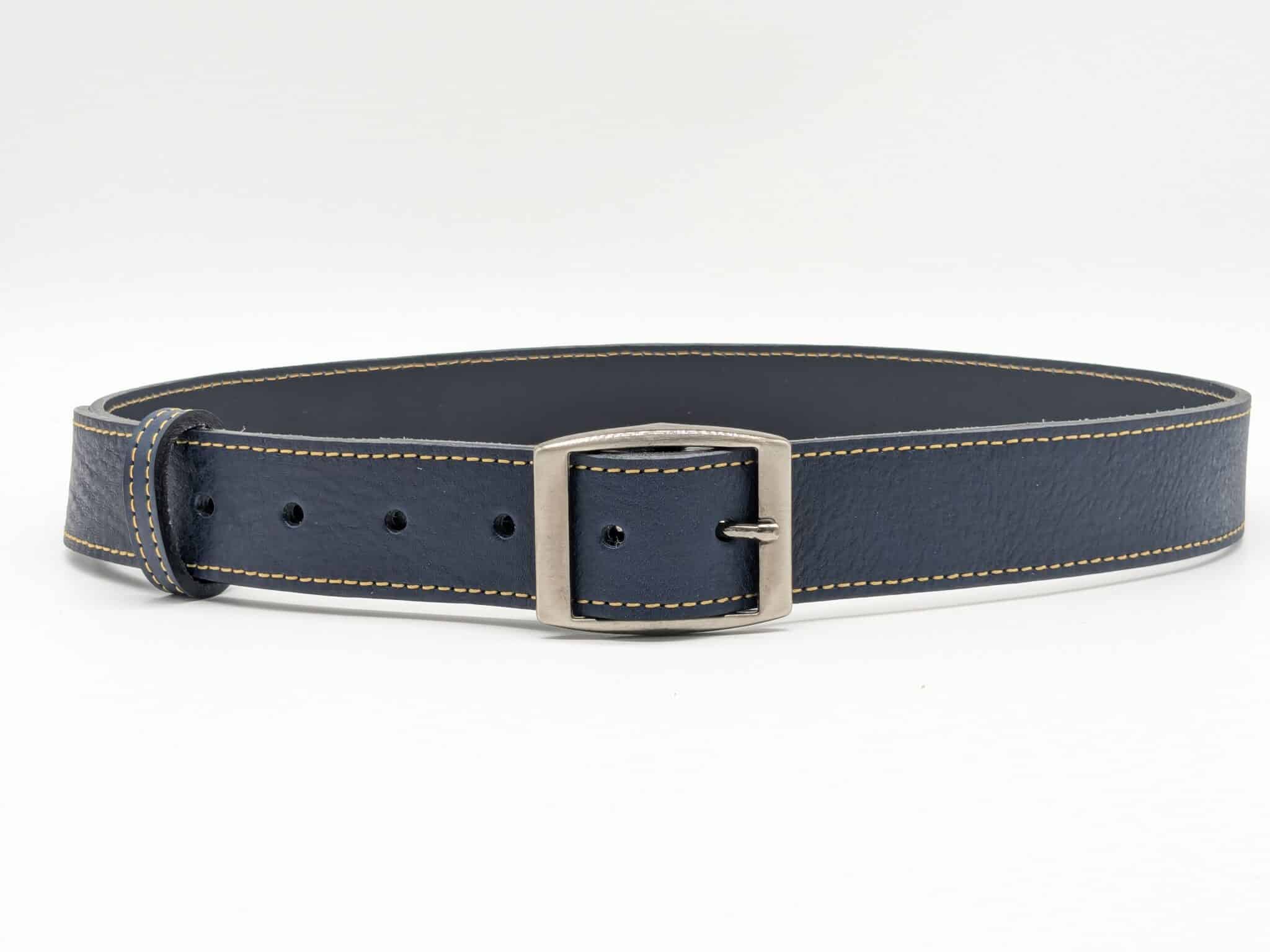 Ceinture foulonnée bleu marine 33 cm