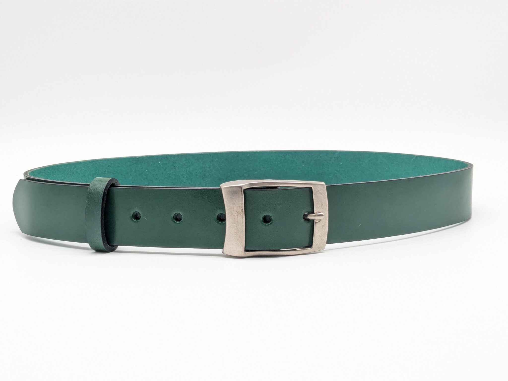 Ceinture cuir vert anglais33 cm